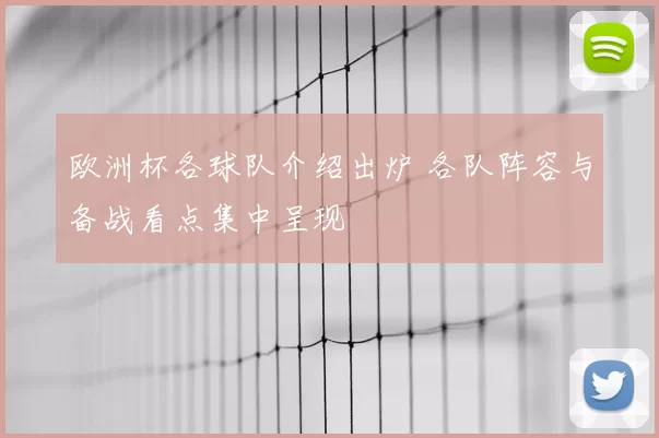 欧洲杯各球队介绍出炉 各队阵容与备战看点集中呈现